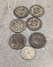US SEATED LIBERTY SILVER COINS X7 1851 DIME & MIXED ANTIQUE AMERICAN LOT