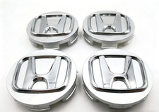 Set Of 4pcs Wheel Center Caps Silver Emblem 69mm Fit For Honda 2006-2021 Civic