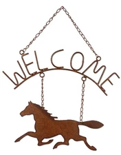 Sunset Vista Designs Horsing Around Welcome Sign – 16.5" x 14" Decorative Plaque