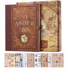 New My Adventure Book 124 Pages 9.4  8.3 Inch Scrapbook Photo Album Retro Style