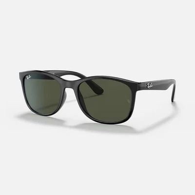 Ray-Ban Men’s Square Sunglasses Black Plastic Frame Green Tinted Glass Lens - Image 1 of 4