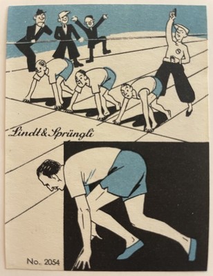 1930s Lindt & Sprungli Track and Field Swiss Card #2054        Sprinting