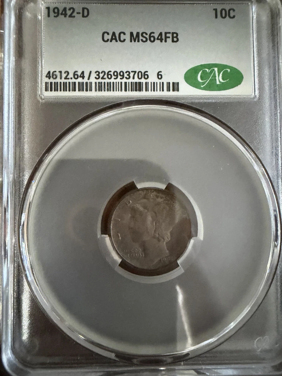 MS 64 Graded 1942 Year Mercury Dimes (1916-1945) for sale | eBay
