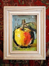 Apple for Teacher f  Original Impressionist Oil Painting on Board by Adam Joseph