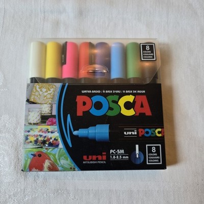 #2 Posca Acrylic Paint Markers - Set of 8 Colors - Extra-Fine Tip - PC-1M 0.7mm