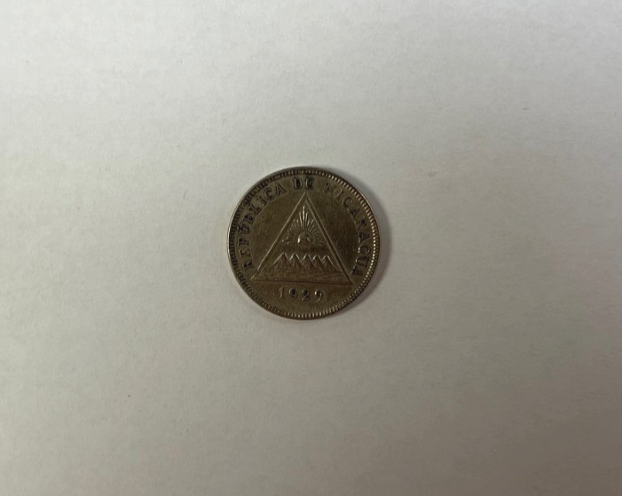 1919 Nicaragua 5 Centavos, Low Mintage Copper/Nickel Coin - KM#12