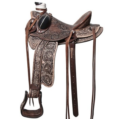 15 In Western Horse Wade Saddle American Leather Ranch Roping Dark Brown
