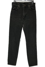 VTG Wrangler Jeans Women's 9x34 - Waist 28" Black Cowboy Cut 14MWZWK Made In USA