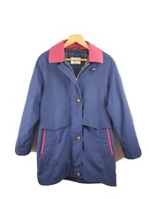 Elements Vintage Womens Long Sleeve Blue Button Up Zipped Jacket Coat Size 12uk