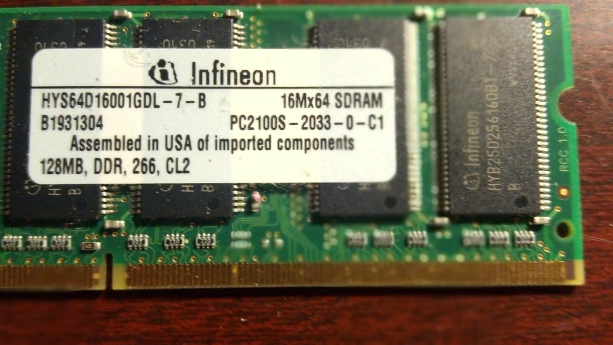 Infineon RAM 128 MB DIMM 266 MHz DDR Laptop Memory