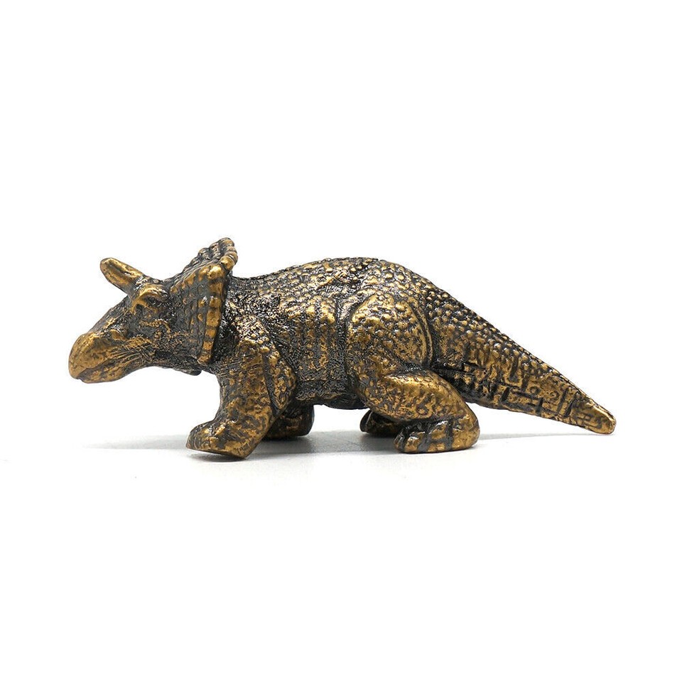 1PCS Vintage Dinosaur Ornament Brass Animal Statue Tea Tray Pets Desk
