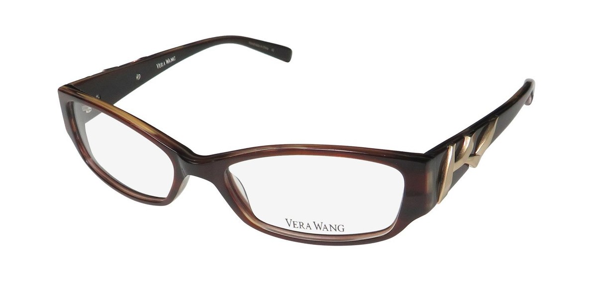 NEW VERA WANG V080 GLASSES PLASTIC BROWN RY DESIGNER FULL NEW VERA WANG V080 GLASSES PLASTIC BROWN RY DESIGNER FULL