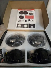 LX-Light Dot Approved 7" Black LED Headlights + 4" LED Fog Light Jeep...