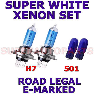 PASST FÜR MERCEDES S KLASSE 280 300 320 93-98 H7 501 XENON SUPER WEISSE GLÜHBIRNEN