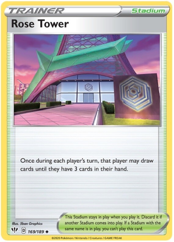 x4 Rose Tower - 169/189 - Uncommon Pokemon SS03 Darkness Ablaze M/NM