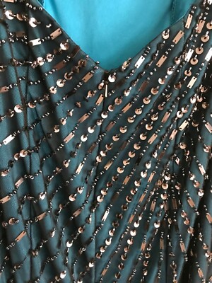Stunning Navy Blue Cecily Brown Prom gown with sequins Size XS Over $350  Value | eBay