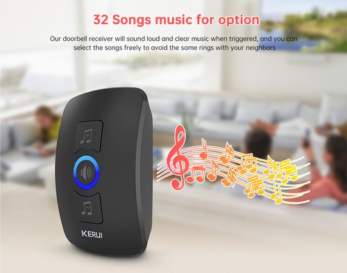 KERUI Wireless Doorbell Chimes Long Range Plugin Home Cordless Waterproof Button - Picture 17 of 23