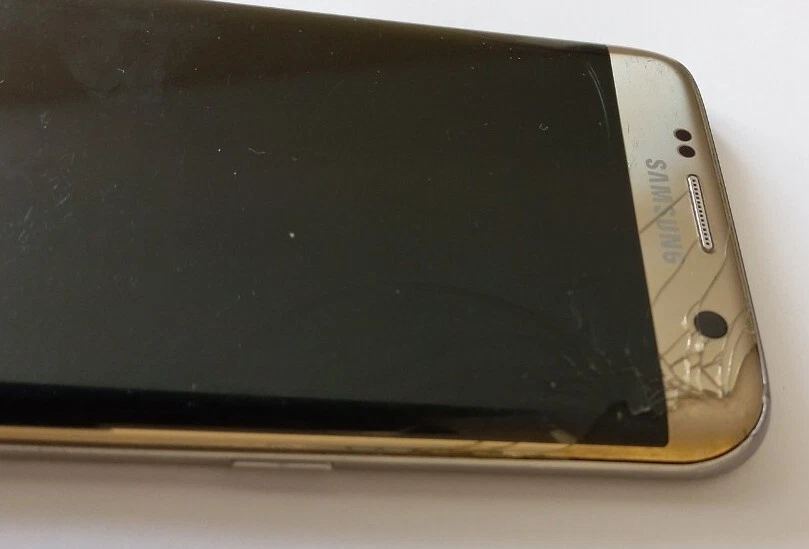 Écran LCD tactile pour Galaxy S7 edge - doré, fissuré - Photo 4/4