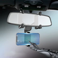 Universal 360 Rotation Car Rear View Mirror Mount Stand GPS Cell Phone Holder US