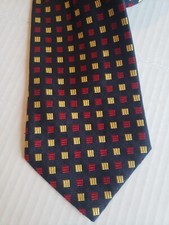 Brooks Brothers Silk Tie navy w/ red and yelllow Imported fabric made in USA