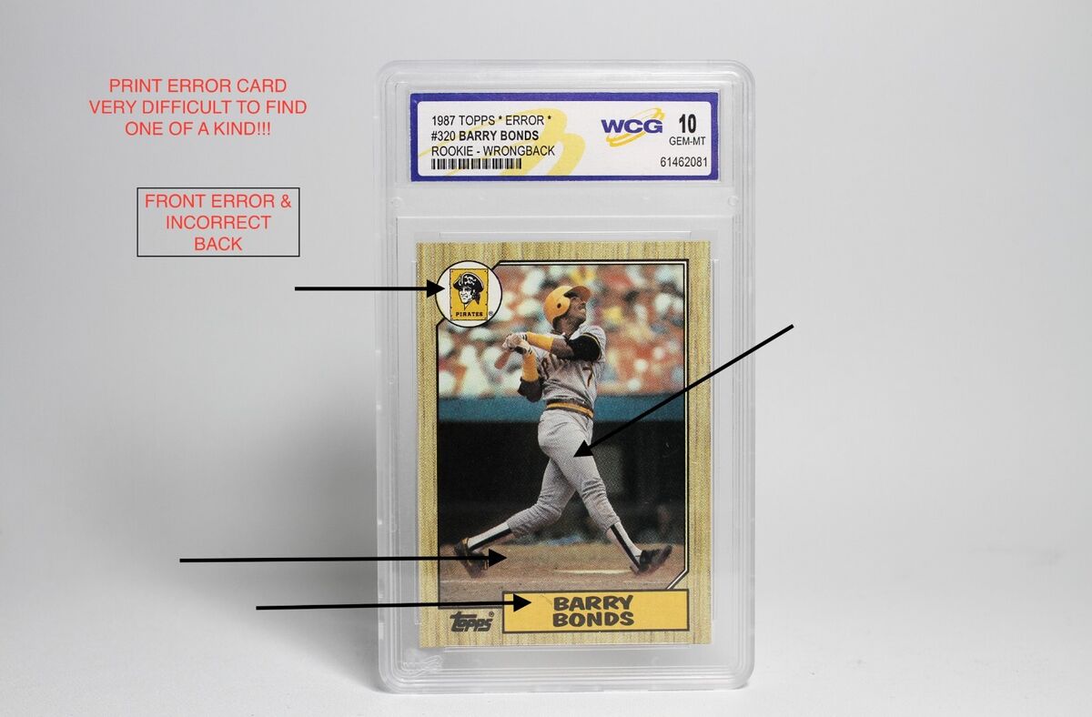 1987 Topps Barry Bonds WCG Gem 10 Card Wrong Back Spike Owen 1987 Topps Barry Bonds WCG Gem 10 Card Wrong Back Spike Owen