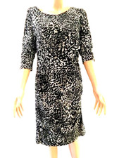 VINCE CAMUTO Womens Sz M Animal Print Dress Ruched