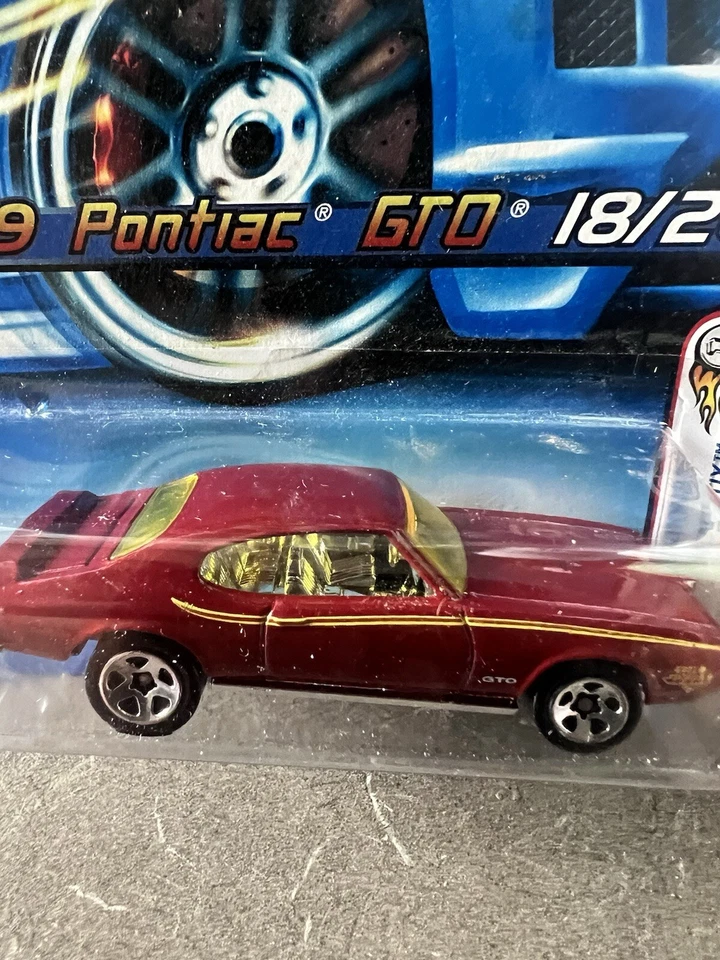 2005 Hot Wheels '69 Pontiac GTO 18/20 Dicast Car Maroon NEW First Editions - Image 4 of 4