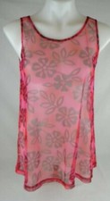 Bermuda Beachwear Cover- Up Top Girl/ Kids XL 14 Pink Floral Sleeveless Swimsuit