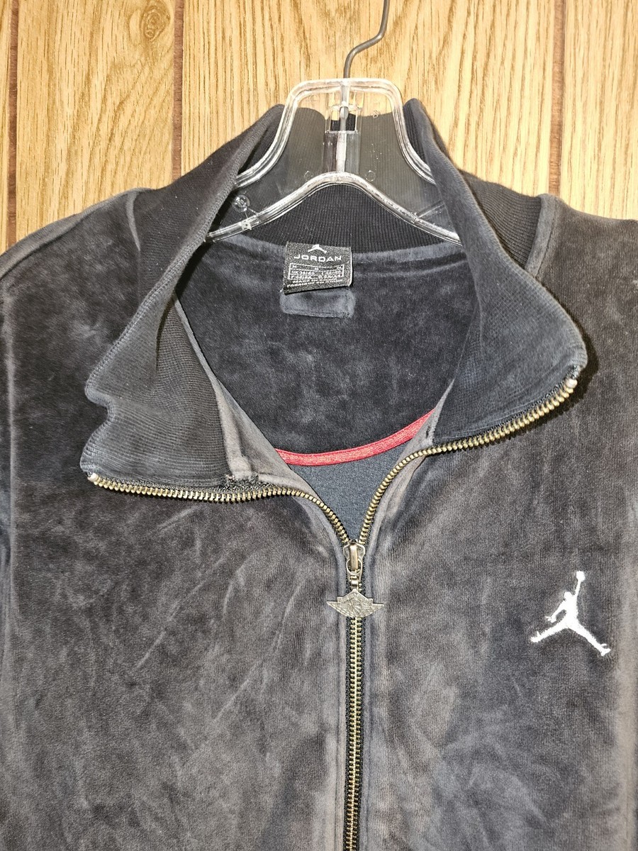 Nike Air Jordan Black Velour Track Jacket Medium Mens Nike Air Jordan Black Velour Track Jacket Medium Mens