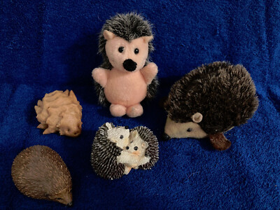 5-Piece Hedgehog Figurines Decoration Set Ceramic Plush - Absolutely Adorable