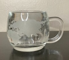 Vintage The Nestle Co. Inc World Globe Mug - Etched Glass -1970s Promotional