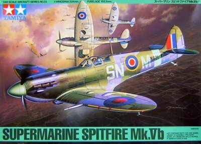 Tamiya 61033 1/48 Model Kit British Royal Air Force Supermarine Spitfire Mk.Vb