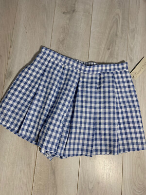 NWT Lizard Thicket Cotton Blue White Gingham Shorts Sz M