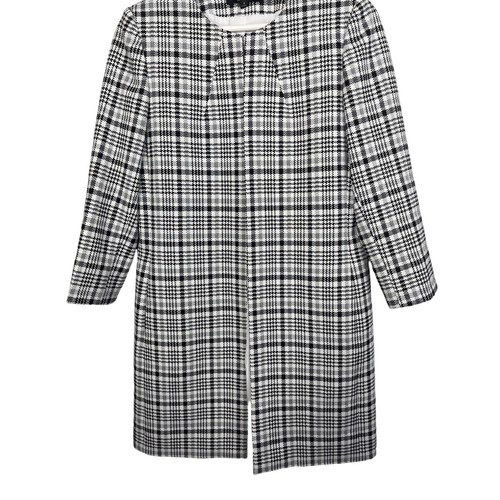 Alex Marie Jacket Womens Plaid Checkered Preppy Old Money Coat Black Gray Size 4 - Picture 3 of 13