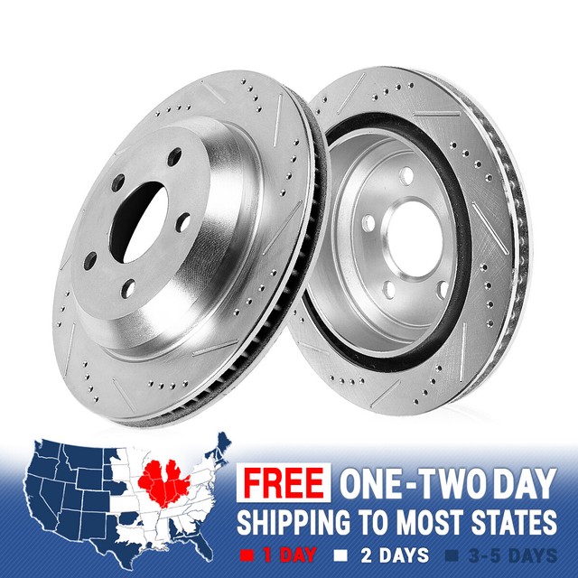 Rear Drilled And Slotted Brake Rotors For Dodge Charger Magnum eBay