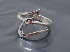 Vintage Mexico Sterling silver Abstract Wide band Ring size 7