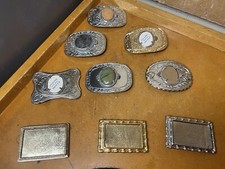 Mixed Assorted Vintage Belt Buckle Lot Of 9 