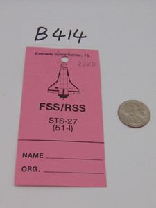 Original Nasa Space Program USAF Obsolete Access Badge FSS/RSS STS-27 51-I