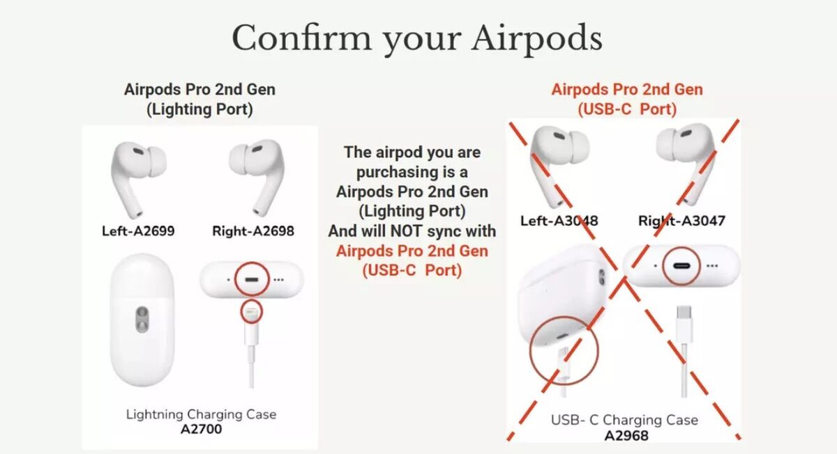 Apple AirPods Pro 2nd Gen - Left, Right, or Case - Models Apple AirPods Pro 2nd Gen - Left, Right, or Case - Models