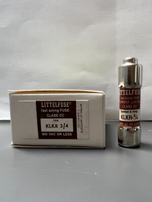 New Lot Littelfuse KLKR-3/4 Amp Fuses Class CC KTK-R-3/4 600V NIB