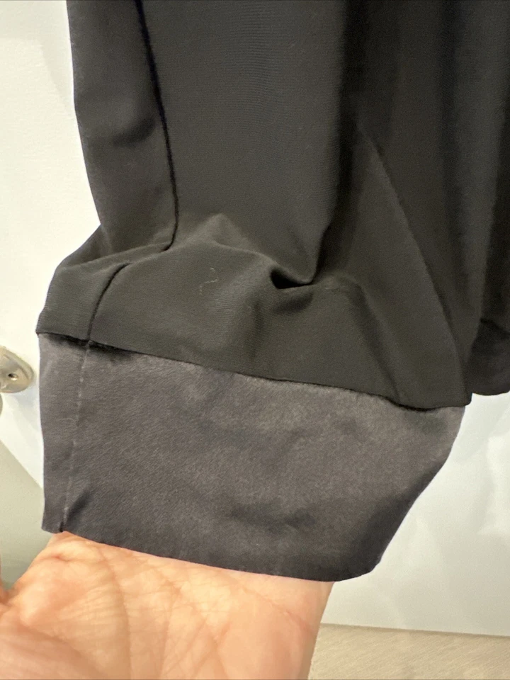 ¡BONITO! Vestido White House Black Market XS cuello cuadrado negro manga 3/4 LBD Foto 4 de 4