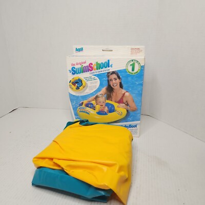 Aqua Leisure Original Swimschool Level 1 Deluxe BabyBoat Float Yellow 6-18 M VTG