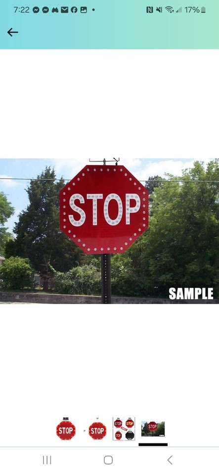 30'' Stop Sign Solar Powered LED Blinking Reflective Street Traffic ...