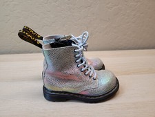 Dr. Martens 1460 Pascal J Rainbow Kidray Multi Glitter Boots Girls Size 7 Youth