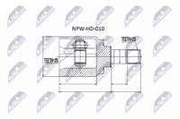 NTY NPW-HD-010 Gelenksatz Antriebswelle Hinterachse Rechts, Hinterachse Links,