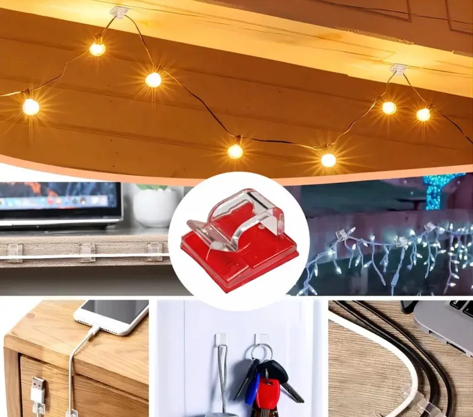 30 Stück selbstklebende Haken Klebehaken zur Befestigung Lichterketten Xmas uvm. - Bild 2 von 4