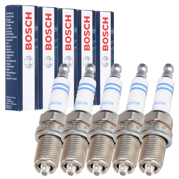 5X Bosch FGR8KQE ZüNdkerze FüR VW Golf 4 Passat B5 Bora Seat Toledo 2 2.3 V5 VR5-image