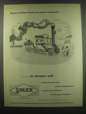 1957 Solex Carburettor Ad - Some further hints on petrol economy