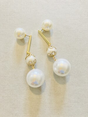 Reversible Multiple Pearl Earrings, High Quality Simple, Cute, Wedding