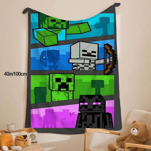 Creeper Steve Nap Blanket Flannel Throw Blanket Kid Lunch Blanket Christmas Gift - Picture 6 of 8